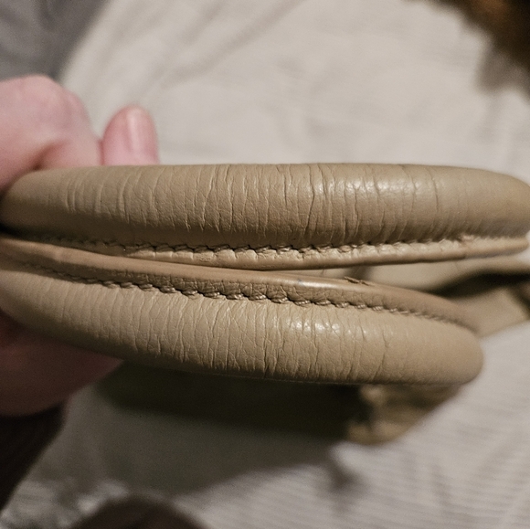 Frosting by Mary Norton Elegant Tan Studded Tote Bag. - Picture 4 of 11